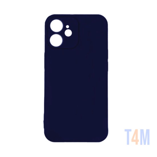 Capa de Silicone com Moldura de Câmera para Apple iPhone 12 Azul